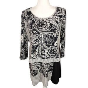 STYLE & CO. BLACK & WHITE TUNIC SZ.M EUC